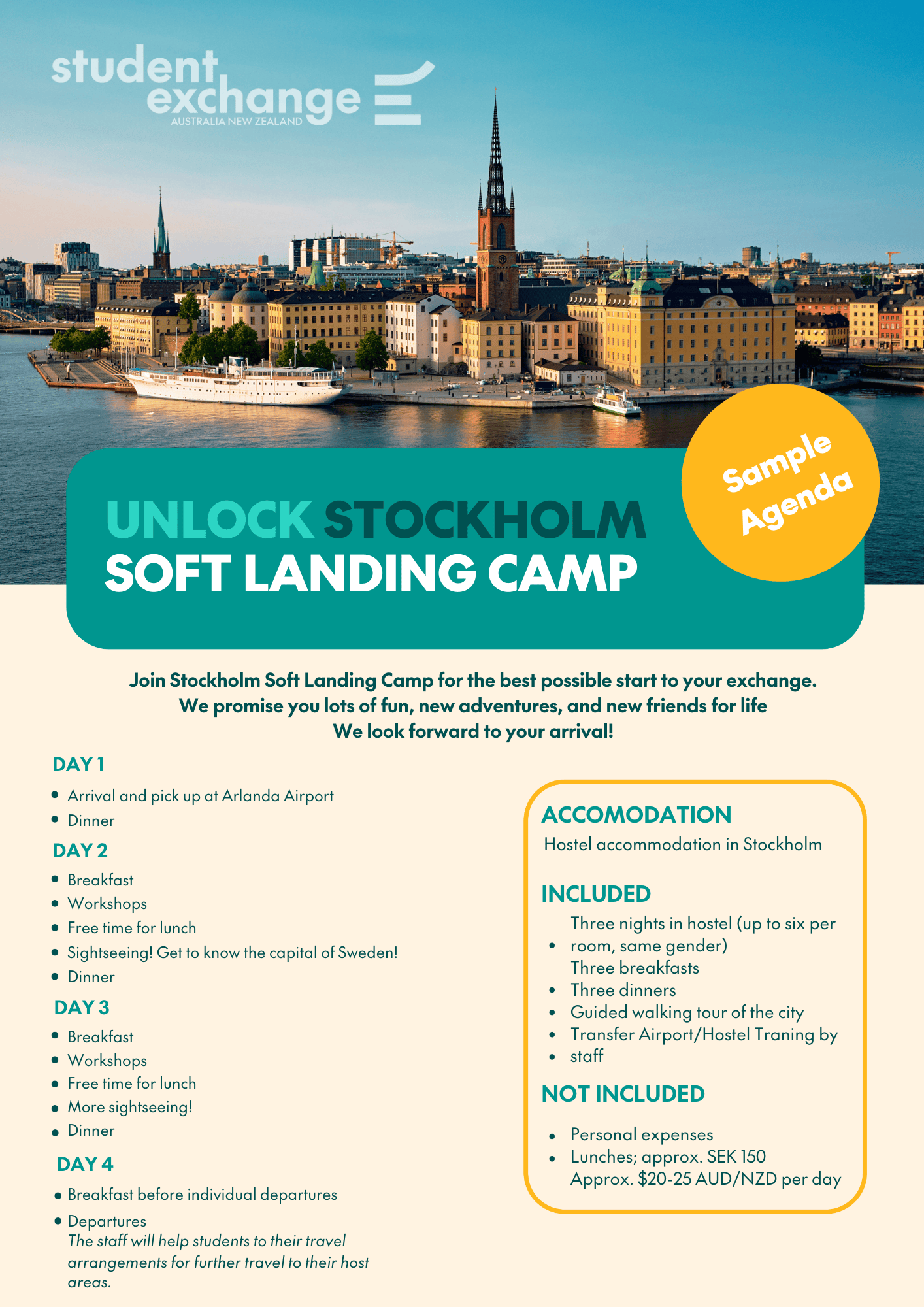 Student Exchange SLC Stockholm Sample Agenda